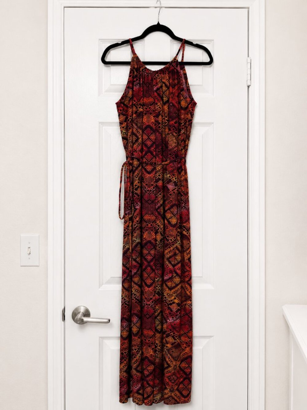 Enfocus Studio Geometric Halter Maxi Dress